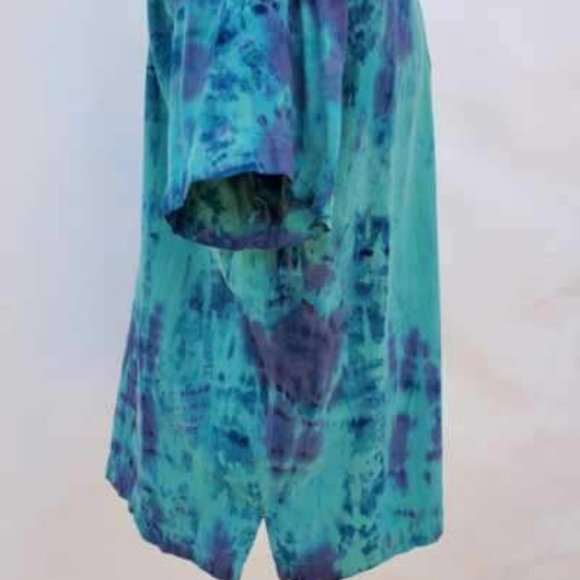 Painted Tommy bahama short sleeve silk shirt navy blue tropical beach vacation - Picture 3 of 10